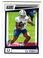 2022 Score Football Rookies Base #392 CJ Verdell - Indianapolis Colts