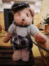 Vintage teddy bear for decor, interior, home design, 13.5 inch