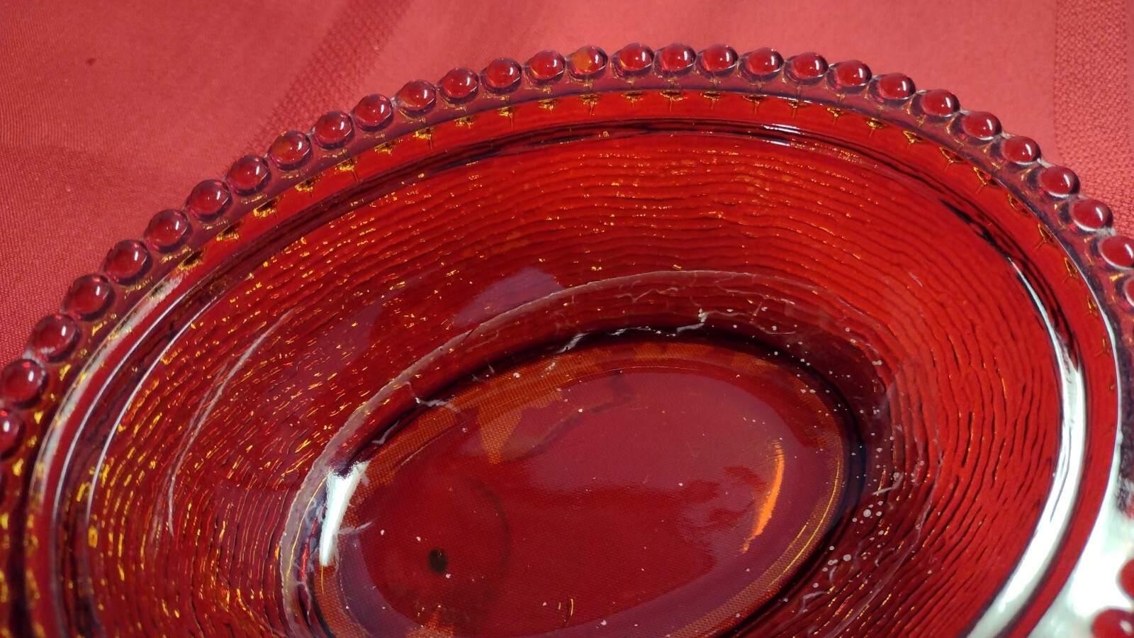 Vintage Indiana Glass Hen on the Nest Dish, Red Glass Chicken Candy