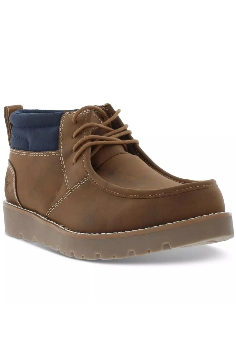 Weatherproof Vintage Mens Chester Tan Faux Leather Chukka Boots Shoes Size 11 M
