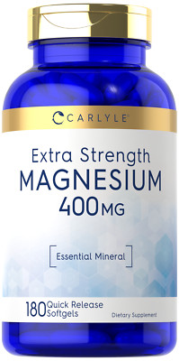 Magnesium 400 mg | 180 Softgels |  Non-GMO and Gluten Free Formula | By Carlyle