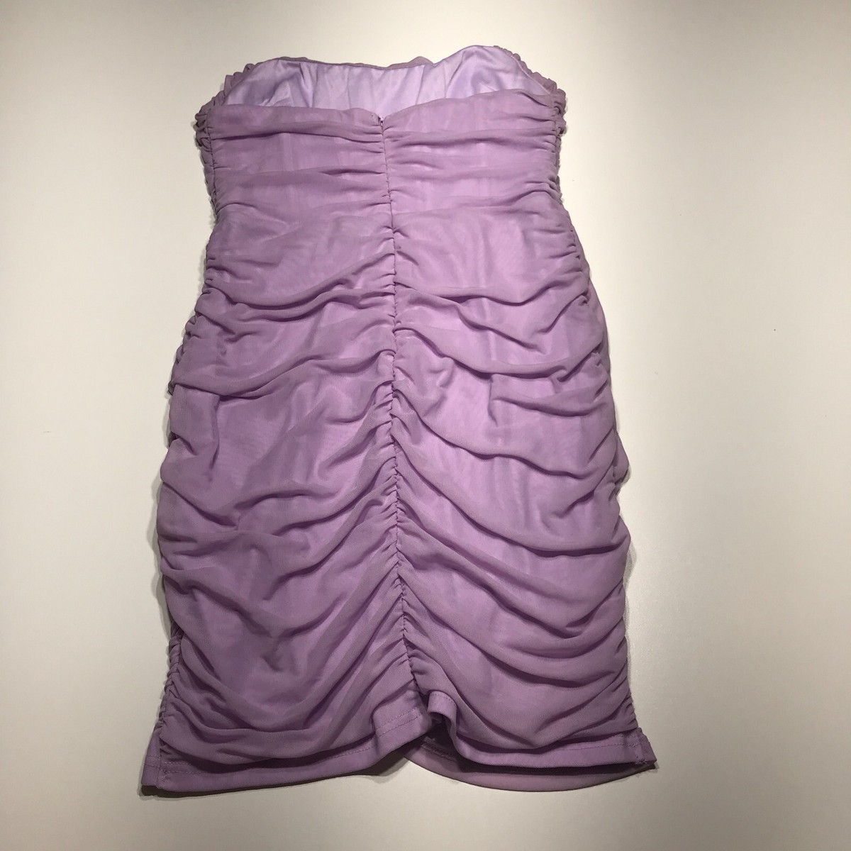 knee length dresses for ladies Sade Strapless Sheer Panel Ruched Maxi Dress Lilac– Selfie Leslie main image 1