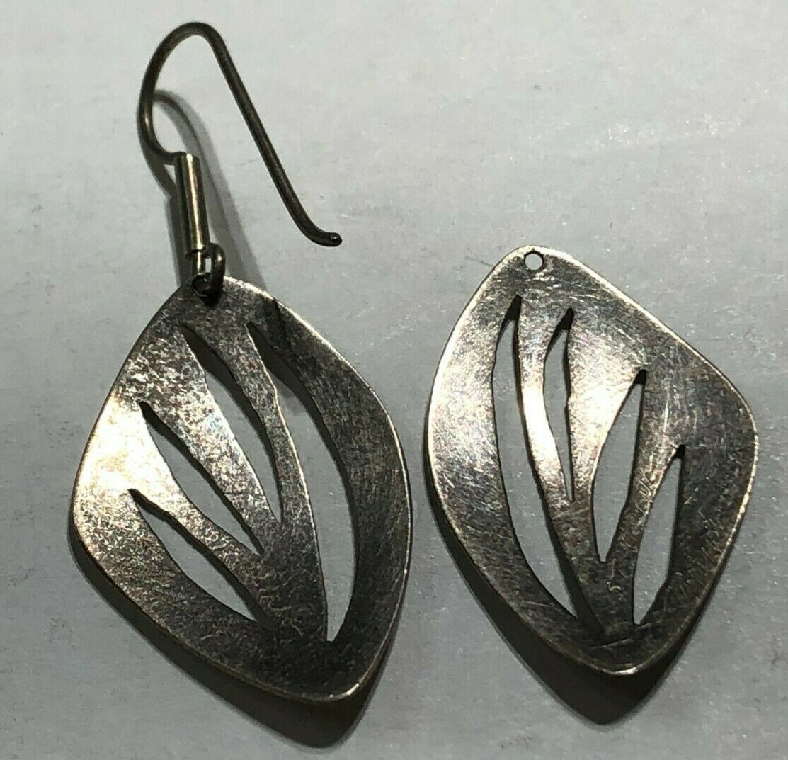 Native American Diamond Leaf Shaped Dangle Earrin… - image 6