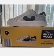 Disney Mickey Friends Character Sneakers Tennis Shoes Kids 2 NIB Metalic Unise