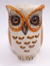 2020 Babbacombe BLP Pottery ENGLAND * Fancy Brown Squat Owl Pie Bird Vent/Funnel