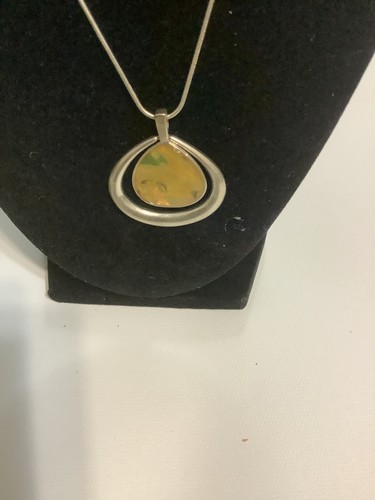Vintage Lot 5 Silver Plated Necklace, Natural Stone 8 in 10 in 12 in Estate Find - 第 7/14 張圖片