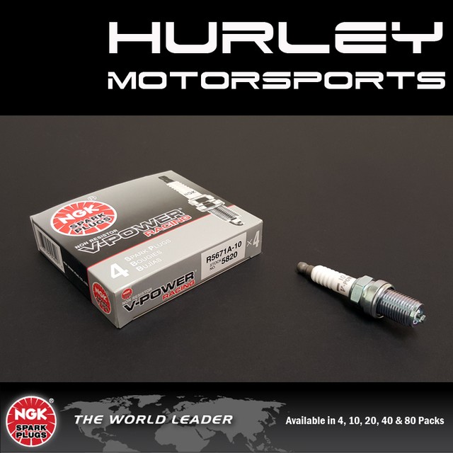 NGK Racing VPower Spark Plugs Stock 5820 R5671A10 Solid Tip