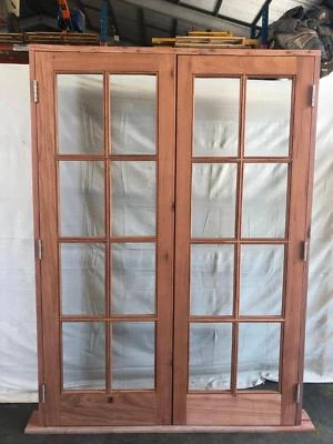 Solid Timber 8 Light French Doors 2100x1500x140mm Building Solid Timber 8 Light French Doors 2100x1500x140mm