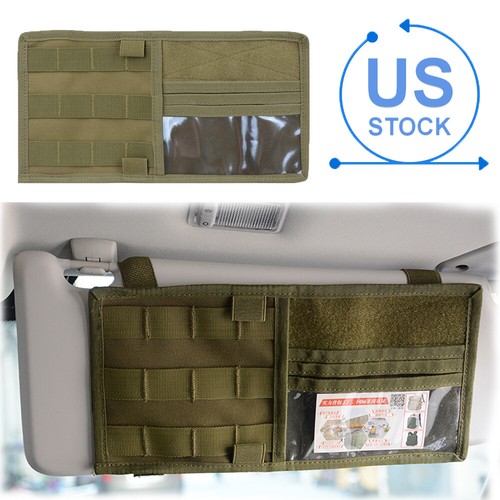 Car Sun Visor Organizer Tactical Molle Visor Panel Accessories Storage Bag Pouch - Picture 5 of 16