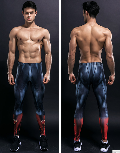 Leggings da uomo compressione Superhero Pro strato base palestra pipistrello termico lunga corsa - Foto 16 di 74
