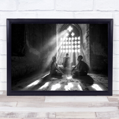 Mönchsmönche Kloster Heiliger Geist Heiliger Religiöser Zen Buddhismus Wandkunst Druck
