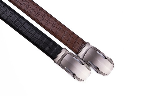 Cinturones de vestir de trinquete de cuero para hombre talla única 46", cortados por ti mismo - Imagen 3 de 11