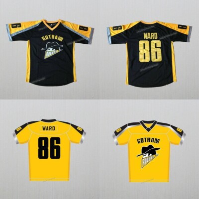 Gotham Rogues Hines Ward #86 Jersey Stitched Custom Names Black Yellow XS-6XL
