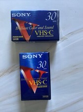 2 Sony 30 Minute VHS-C Tape NEW  SEALED Premium Grade - Brilliant Color  Sound