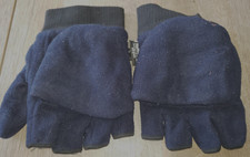 mens THE GLOVE one size fits most DARK BLUE FLEECE THICK FOLDS BACK GRIP PALMS