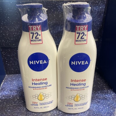 2X Nivea Intense Healing Nourishing Moisture Body Lotion 16.9 Fl Oz