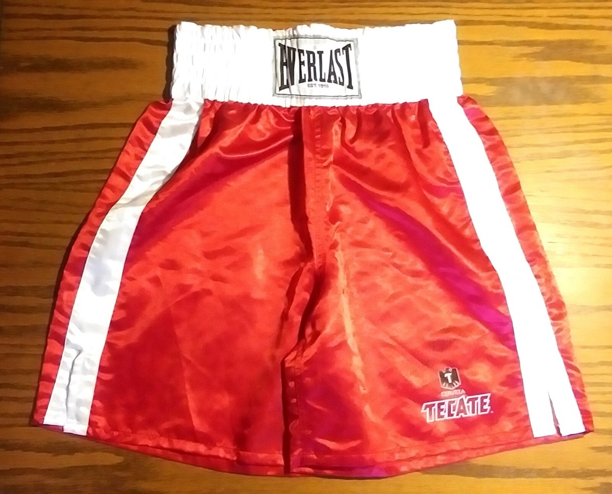 EVERLAST ボクシングショーツ レッド/ブラック EVERLAST SERVEZA TECATE BOXING SHORTS MMA TRUNKS SIZE L RED
