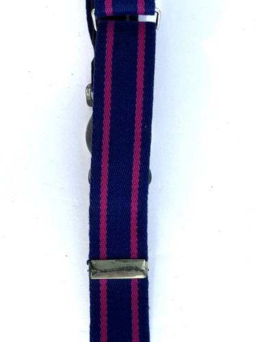 Vintage Military? Belt With Brass Buckle Goose Blue Enamel Adjustable - Picture 5 of 6