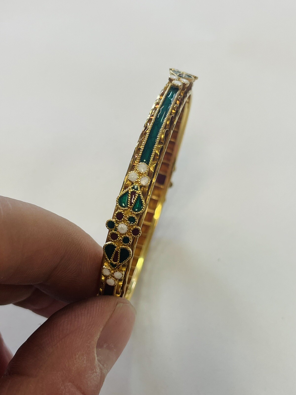 22k Solid Yellow Gold Multi Stone Unique Estate B… - image 3
