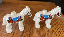 2x Lego Duplo Giostra Bianca Cavallo Pony da GRANDE FIERA Set 10840