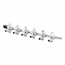 Aquarium Fish Tank 6-way Air Pump Control Valve Manifold Taps Silver Tone