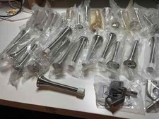 Satin Nickel Spring Door Stop Screws Included Attaches to baseboard 43 Pack New