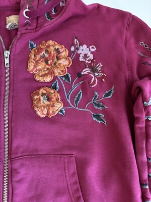 Driftwood Teddy Hoodie Hooded Jacket Zip Up Embroidered