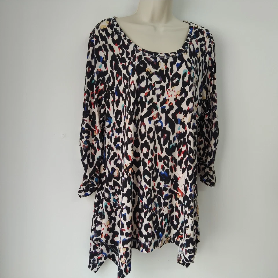 Blusa Top Blusa Grace Elemnets Mujer Grande Negra Azul Blanca Túnica Suelta Fluida Foto 3 de 4