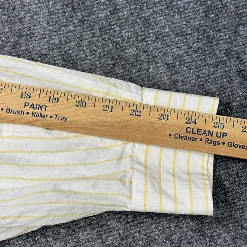 Ike Behar Shirt Mens 2XL Yellow Stripe Point Collar Cotton Barrel Cuffs - Picture 10 of 24