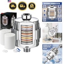 Shower Filter, 20 Stage Shower Head Filter for Hard Water with 2 Cartridges, ...
