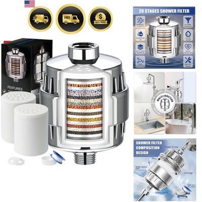 Shower Filter, 20 Stage Shower Head Filter for Hard Water with 2 Cartridges, ...