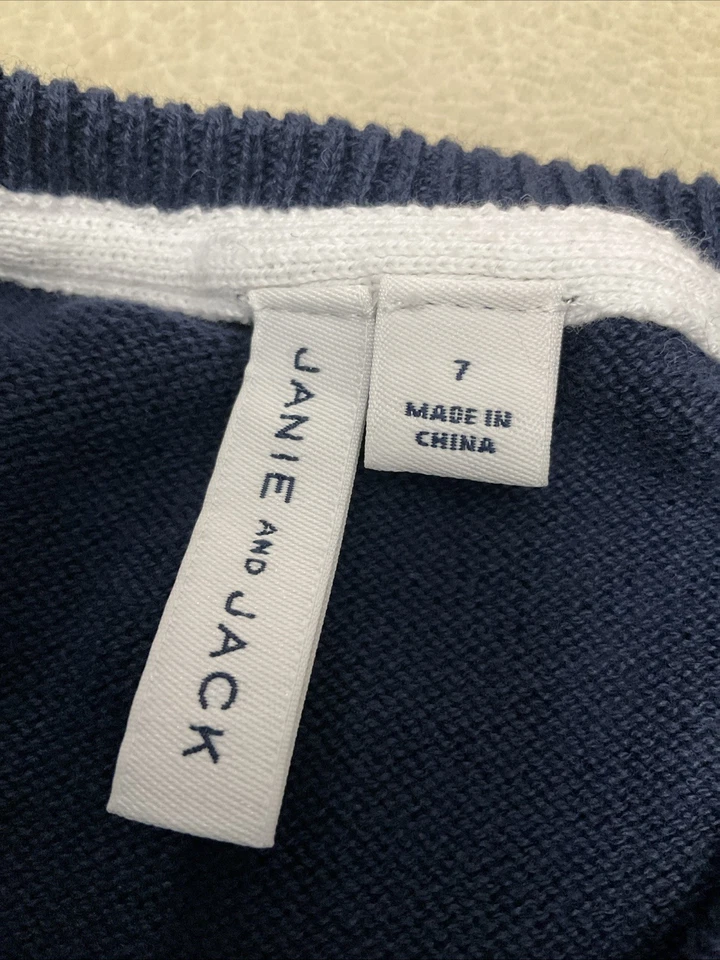 Janie & Jack Cascanueces Suéter Chaleco Talla 7 Vacaciones Navidad Foto 3 de 4