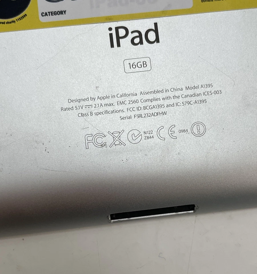 iPad 2 A1395 Black - 16GB - Wifi  - Network Unlocked - Image 4 of 4