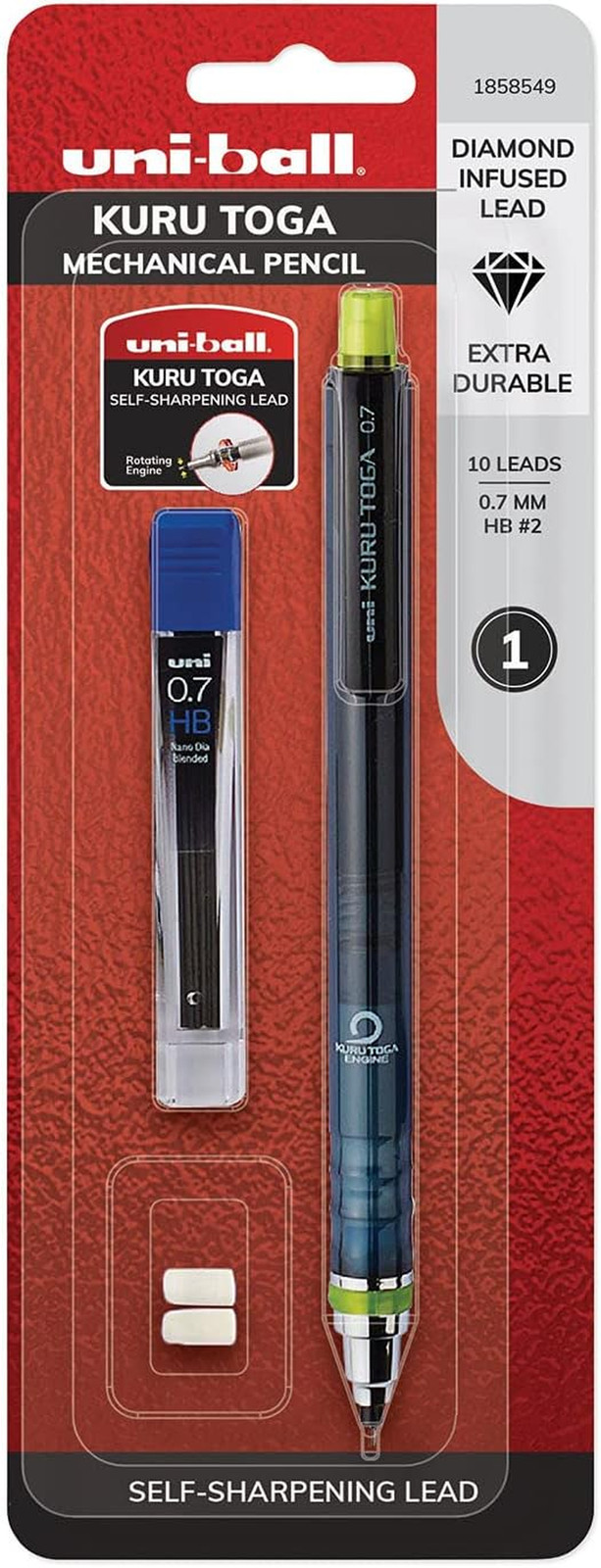With 0.7 Mm Lead Refills & Pencil Erasers;