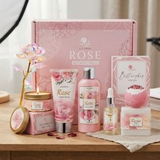 Indulgent Rose Self-Care Spa Gift Set: Relaxing Birthday Treat for Her