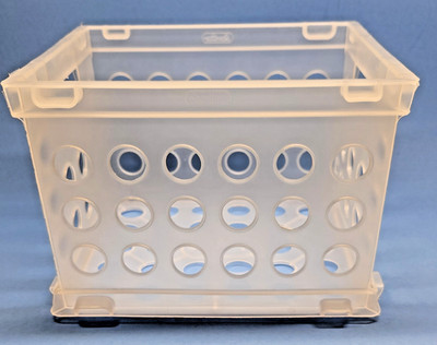 Sterilite #1695 Mini Storage White Plastic Milk Crate Interlocking Tote