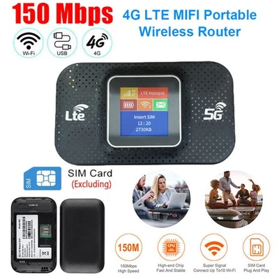 MARKENLOS 4G/5G LTE TRAGBARE MOBILER WIRELESS WLAN ROUTER HOTSPOT WIFI MODEM SIM KARTE DE
