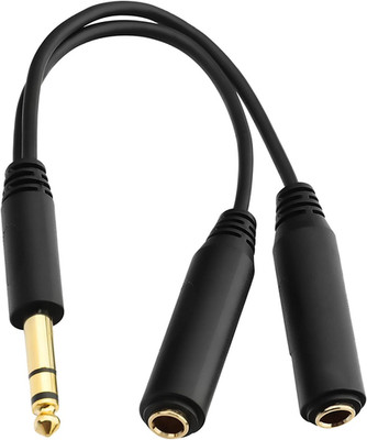 1/4 Inch TRS Stereo Male to Dual Female Y Splitter Cable - 8 Inches/20Cm