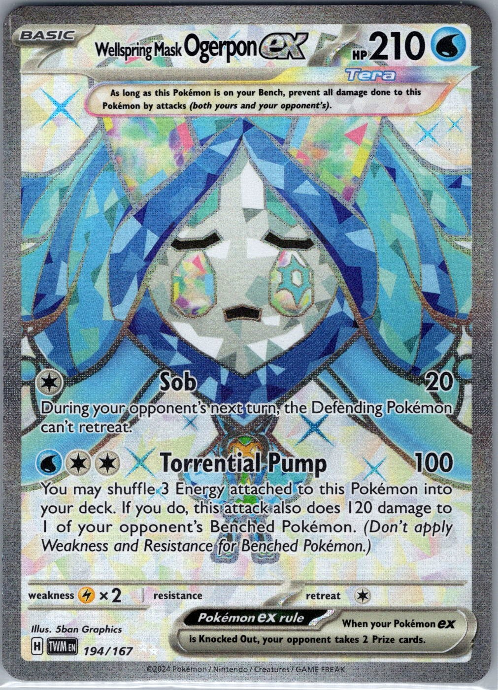 Wellspring Mask Ogerpon ex 194/167 Twilight Masquerade - Pokemon Card - NM