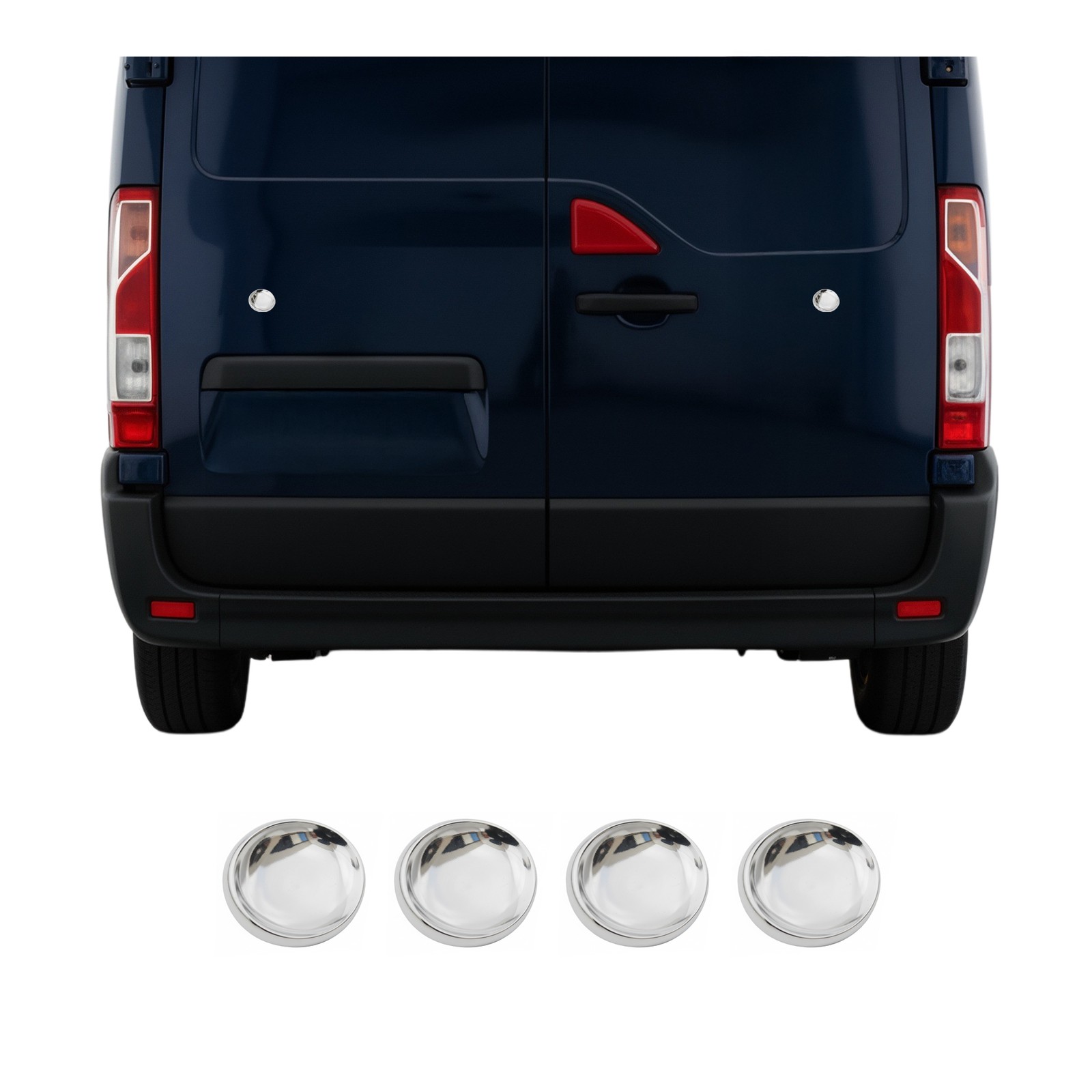Couvercles de feux stop pour Nissan NV400 en acier inoxydable chromé poli 4Pcs