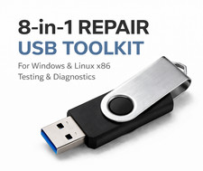 8-in-1 Bootable Repair USB Toolkit PC Diagnostics Recovery Windows Linux x86