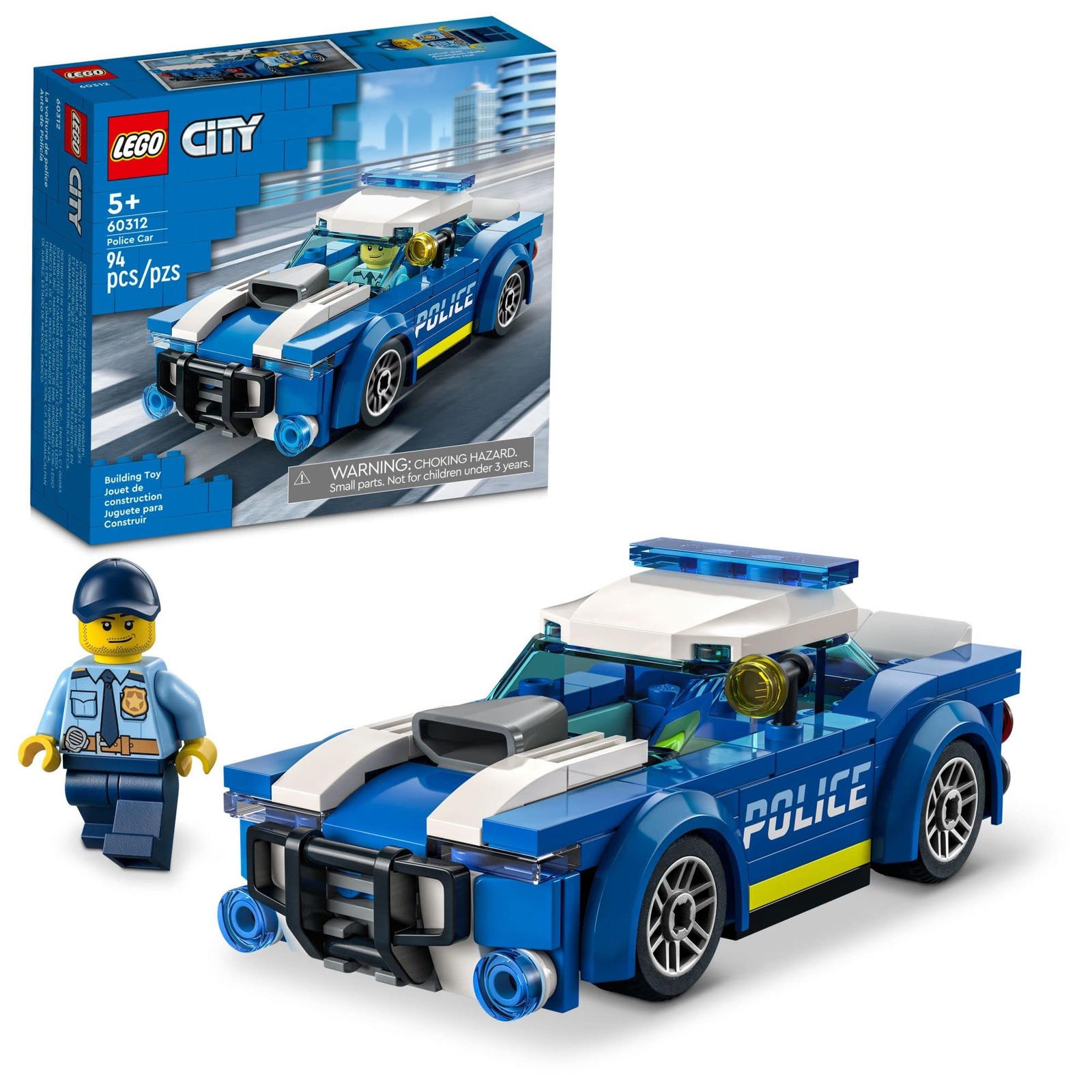 LEGO City Police Car Toy 60312 for Kids 5 Plus Years Old wit