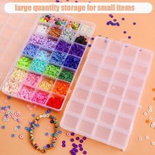 28 Grid Clear Plastic Jewelry Organizer Box Earring Bead Storage Case US