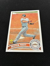 BUSTER POSEY ROOKIE TOPPS 2011 S.F. GIANTS NRMT #198 RC BASEBALL CARD. rookie card picture
