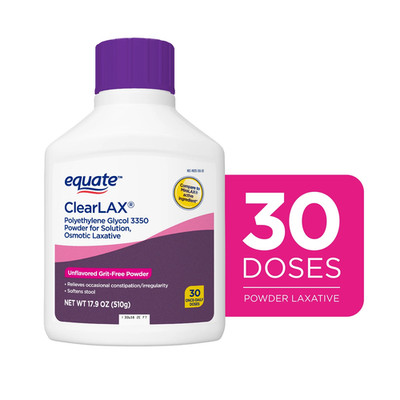 Equate Clearlax Polyethylene Glycol 3350 Powder Unflavored 30 Doses