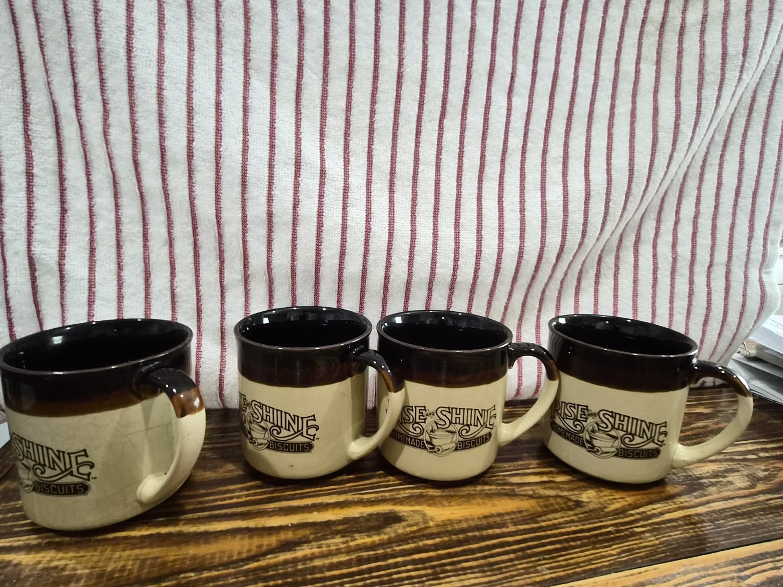 Vintage 1984 Hardee's Rise And Shine Mug Set of 4