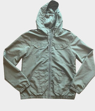 Volcom Enemy Lines Boys Hooded Windbreaker Jacket Zip Size Large 14 Olive
