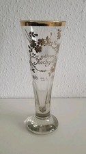 Glas Goldrand Glasmalerei Goldene Hochzeit Hochzeitsgeschenk  1900 H 23 cm TOP