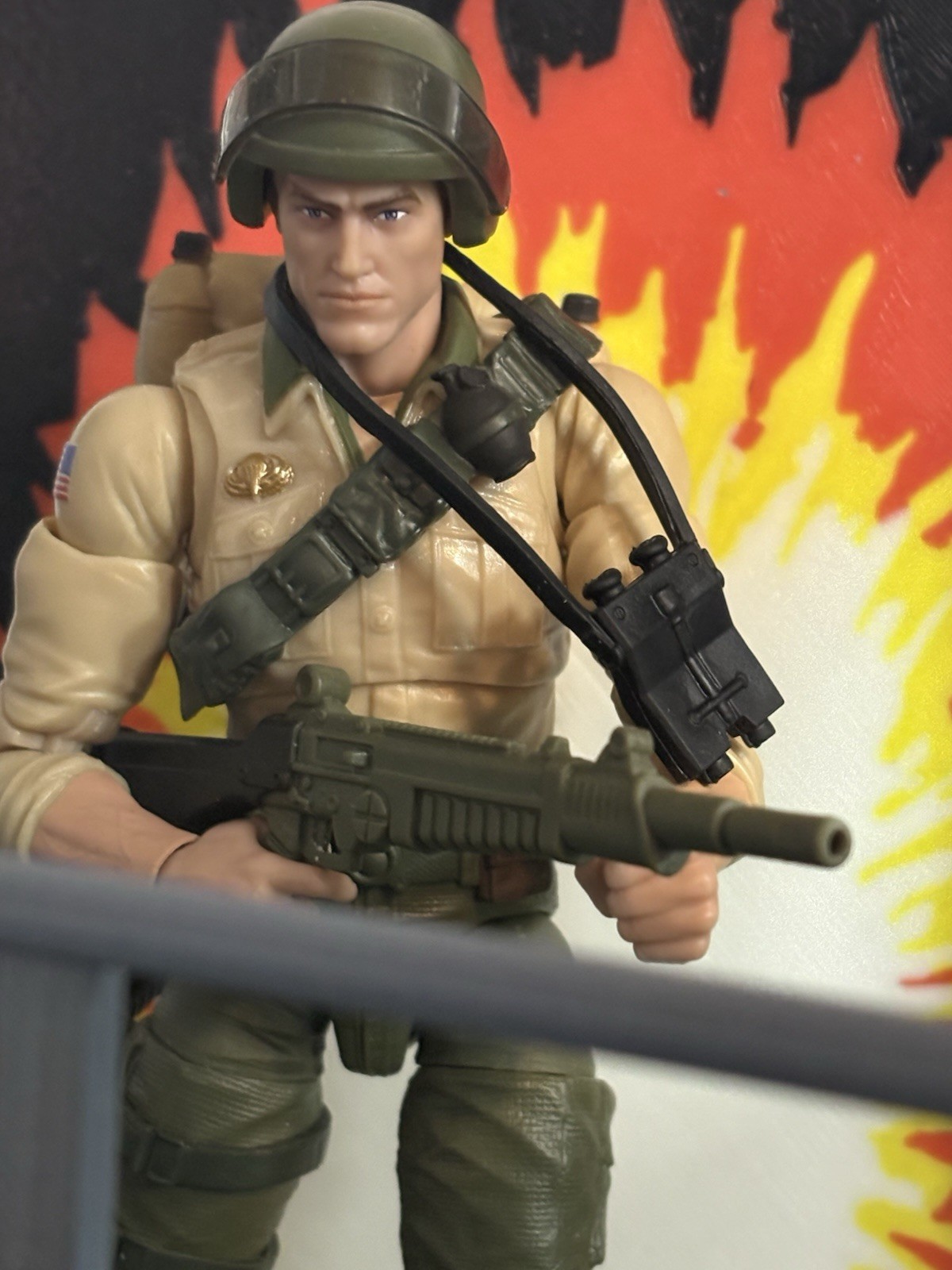 Action Figure Stand with Explosive 🧨 Background GI Joe