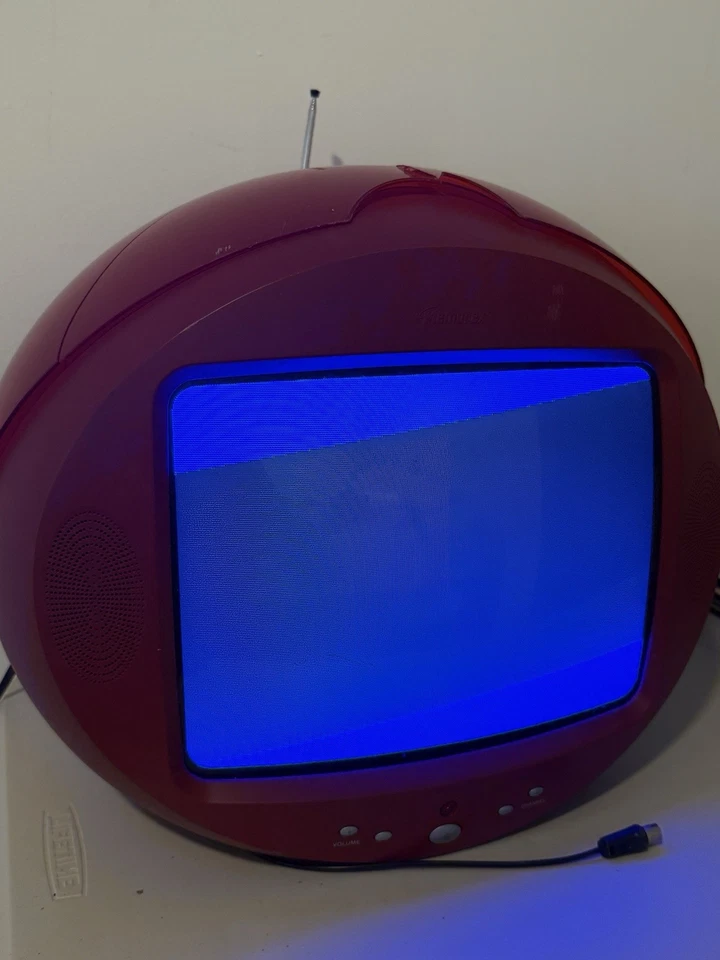 Memorex MSP-TV1300 Red Sphere Ball 13" CRT TV Retro WORKING Videoball No Remote - Image 2 of 4